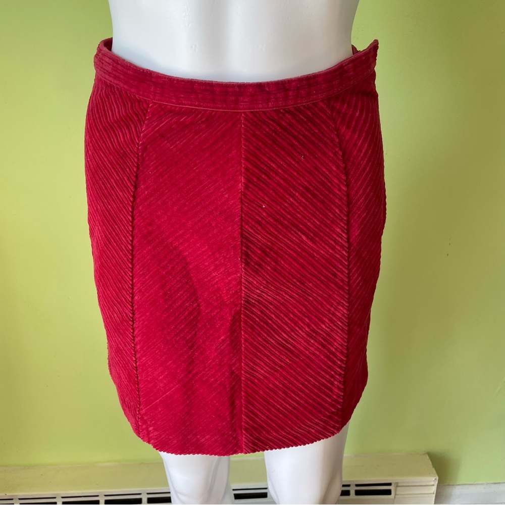 TALBOTS KIDS RED CORDUROY SKIRT SIZE 12 GIRLS 100% COTTON